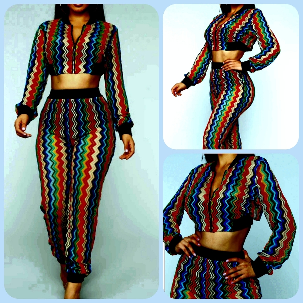 Multi Colored Jogger Set